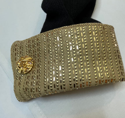 St John Black Blazer with Gold Embellished Collar - Size 2