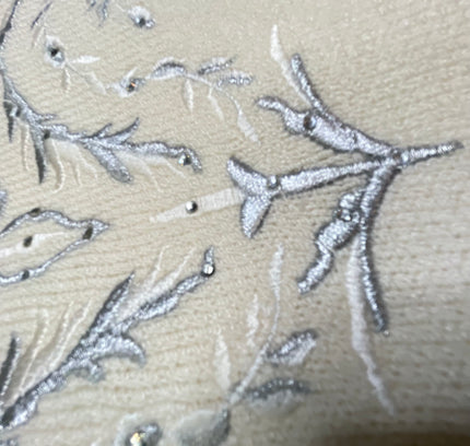 St John Cream Knit Suit with Embellished Jacket - Size 4