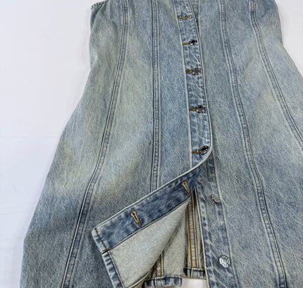 Rag & Bone Light Wash Denim Button Front Dress - Size Small