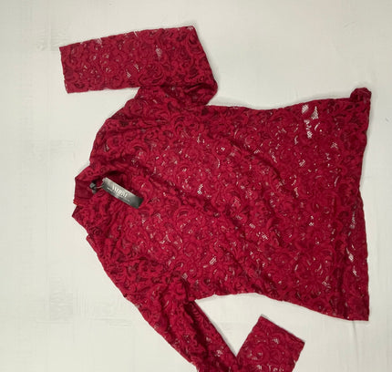 SOLD White House Black Market Dark Red Lace Top - Size M - New With Tags