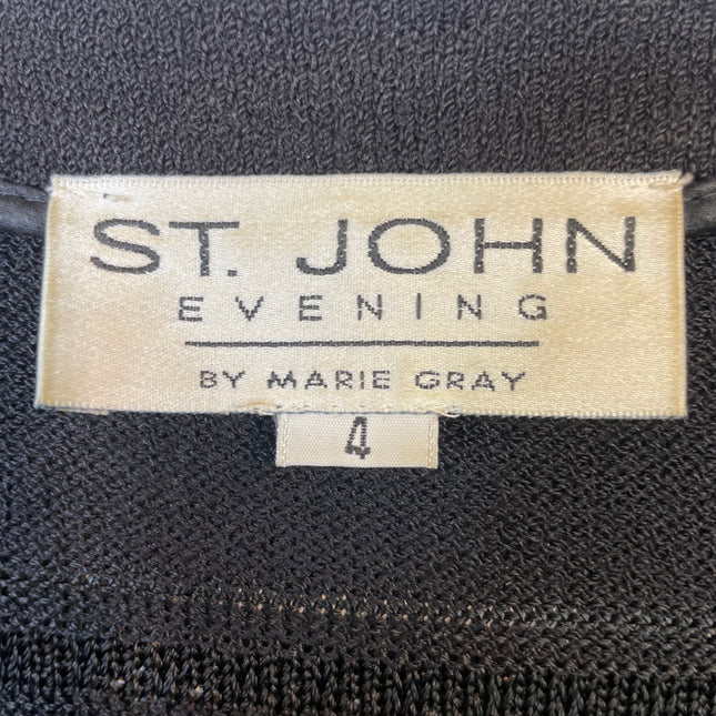 St. John Black Embellished Cardigan Sweater - Size 4