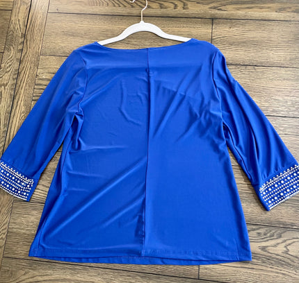 Annalee + Hope Cobalt Blue Embellished Tunic - Size Large