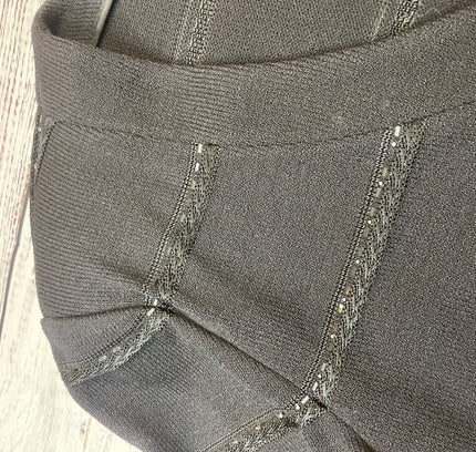 St. John Black Embellished Cardigan Sweater - Size 4