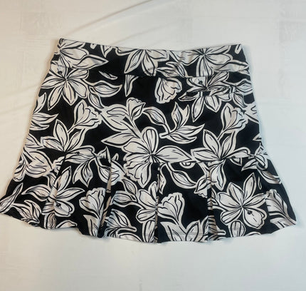 Emerald 18 Black & White Floral Golf Skirt - Size Large