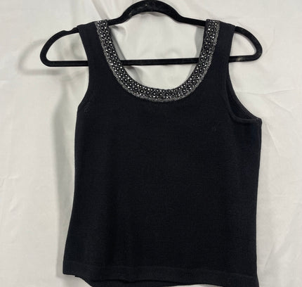 St. John Evening Black Beaded Jacket & Tank Set by Marie Gray - Size 2