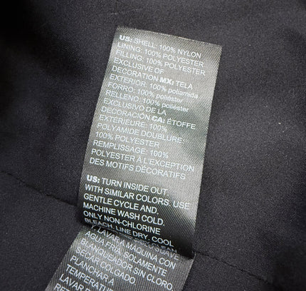 White House Black Market Black Quilted Puffer Jacket with Gold Chain Trim - Size Large