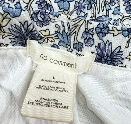 No Comment Blue Floral Tiered Midi Skirt - size Large