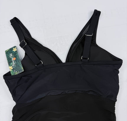 VIRAL NWT Blooming Jelly Tummy Control One-Piece Swimsuit - BLACK SIZE LARGE