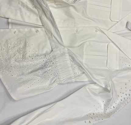 White House Black Market White Eyelet Belted Jacket - Size S - New With Tags