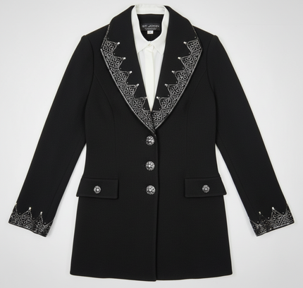 St. John Evening Collector's Crystal-Embellished Blazer - Size 2