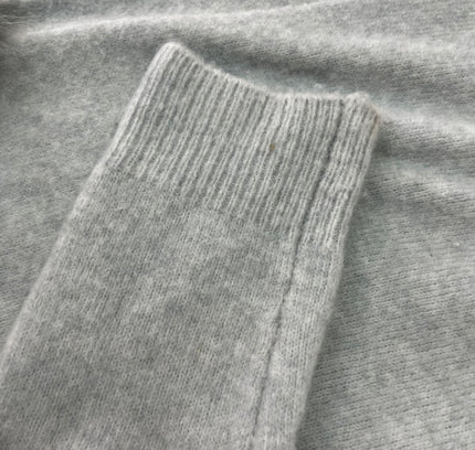 White House Black Market Grey Long Sweater with Removable Fur - Size Small