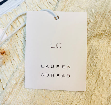 LC Lauren Conrad Ivory Lace Peplum Top - Size XL