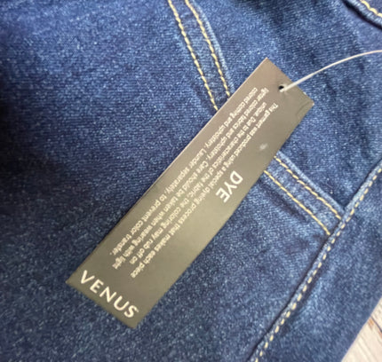 Vintage Button-Up Denim Skirt with Ruffle Hem