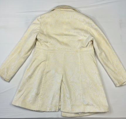 White House Black Market Ivory Faux Fur Coat - Size Small