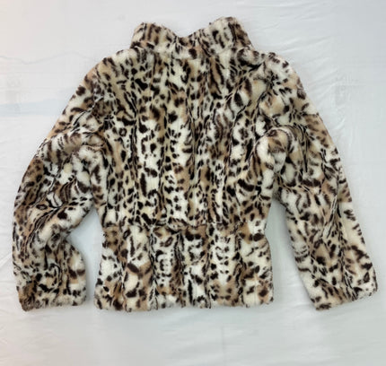 White House Black Market Cheetah Print Fur Coat - Size Large - Excellent Condition