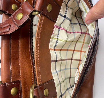 SOLD-Rare Vintage Coach Legacy Bleecker Tattersall Satchel - Discontinued Collector's Piece
