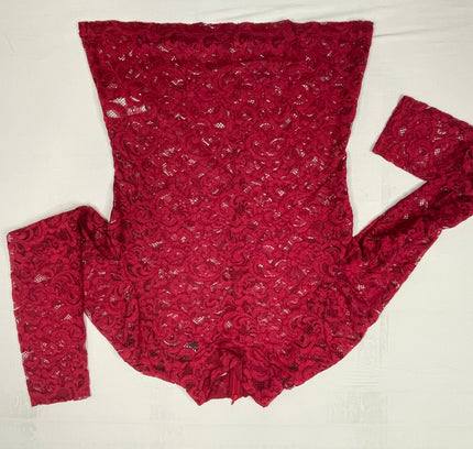 SOLD White House Black Market Dark Red Lace Top - Size M - New With Tags
