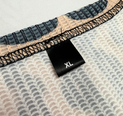 Retro Abstract Geometric V-Neck Long sleeve Top - Multicolor - Size XL