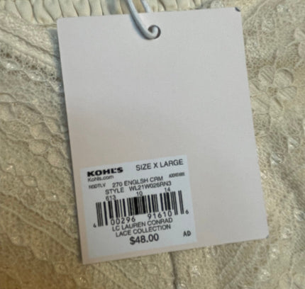 LC Lauren Conrad Ivory Lace Peplum Top - Size XL