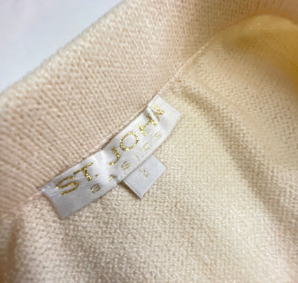 St John Cream Knit Suit with Embellished Jacket - Size 4