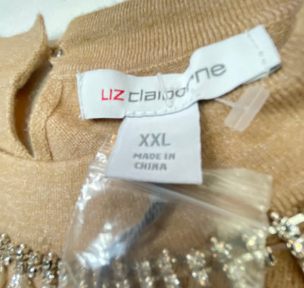 Liz Claiborne Embellished Taupe Sweater - Size XXL - New with Tags