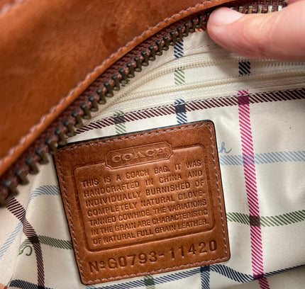 SOLD-Rare Vintage Coach Legacy Bleecker Tattersall Satchel - Discontinued Collector's Piece