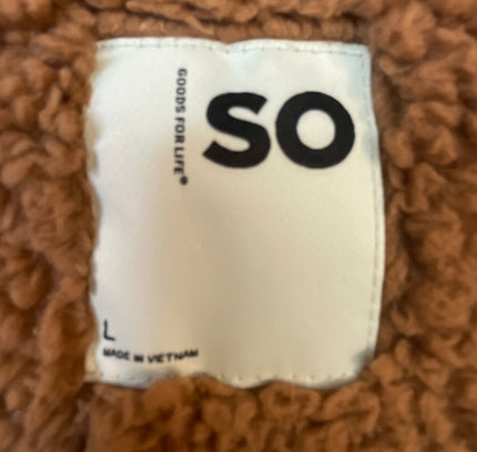 SO Caramel Teddy Sherpa Jacket - Size Large