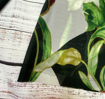 White House Black Market Botanical Print Sheer Top - Size Medium