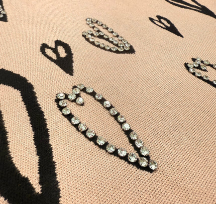 Frank Lyman Heart Print Mock Neck Top - Blush Pink - Size XL