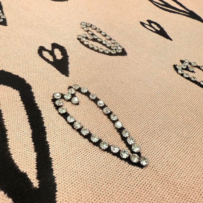 Frank Lyman Heart Print Mock Neck Top - Blush Pink - Size XL