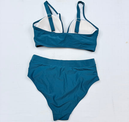 Blooming Jelly Tummy Control Bikini Set - Turquoise Blue SIZE LARGE