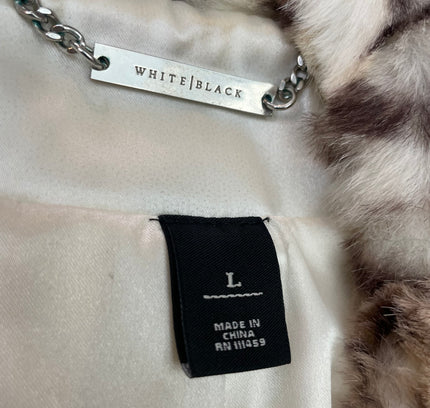 White House Black Market Cheetah Print Fur Coat - Size Large - Excellent Condition