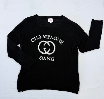 Pink Pineapple Champagne Gang Graphic Sweater - Size XS