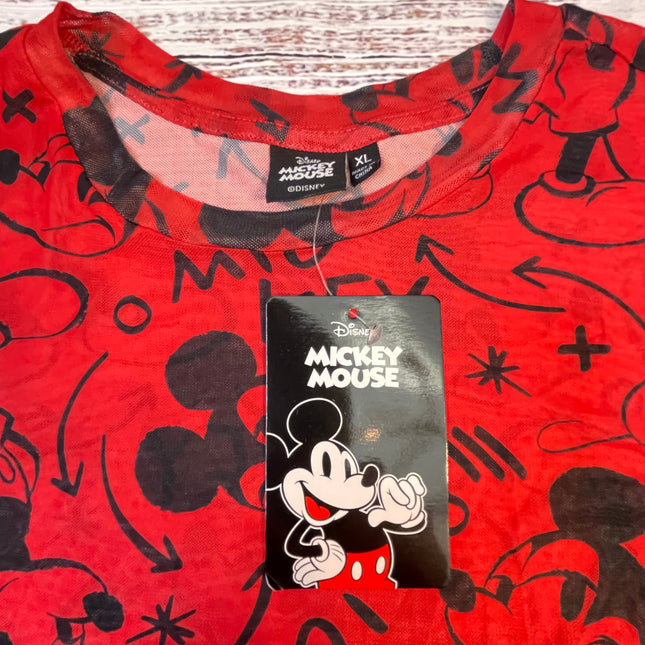 Disney Mickey Mouse Sheer Top - Size XL (Runs Small) - With Tags
