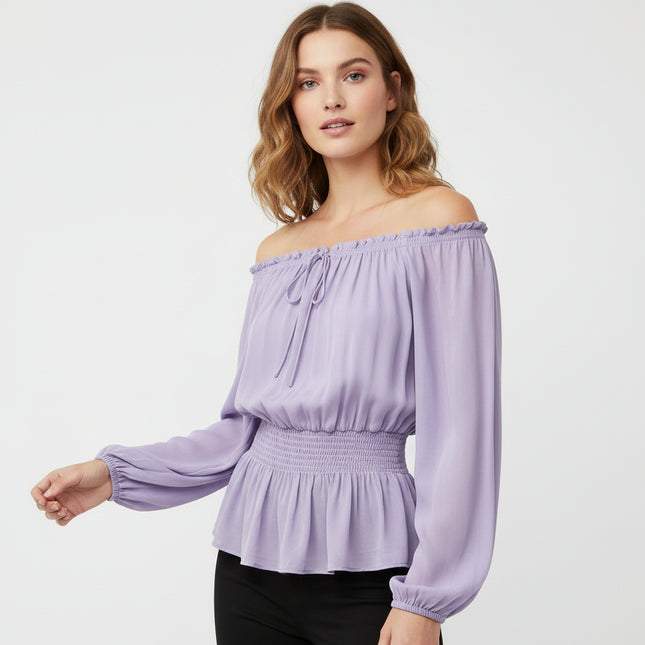 Nicole Miller Lilac Blouse - Size Medium - Excellent Condition