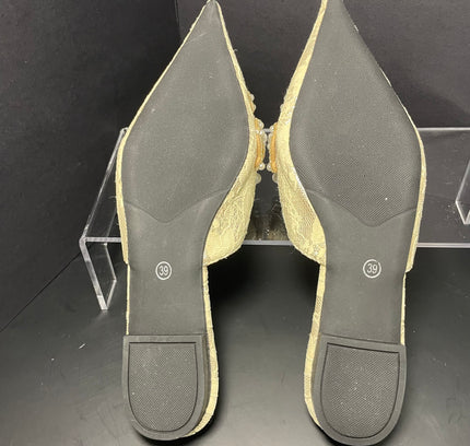 Jinli Yi Pearl Mules - Tan/Cream - Size 39 (US 8-8.5) - Never worn