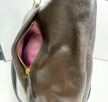 Coach Dark Brown Leather Handbag - Style 21224