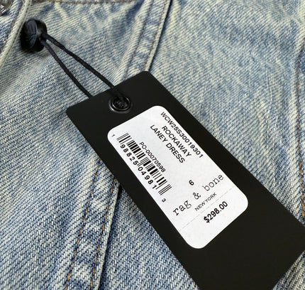 Rag & Bone Light Wash Denim Button Front Dress - Size Small