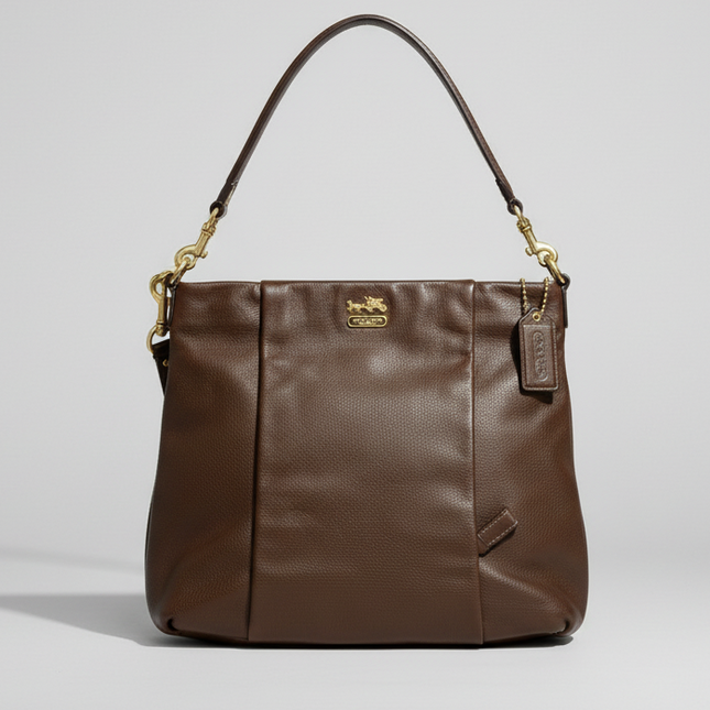 Coach Dark Brown Leather Handbag - Style 21224