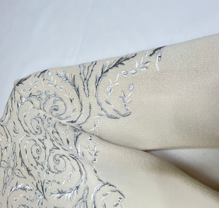 St John Cream Knit Suit with Embellished Jacket - Size 4