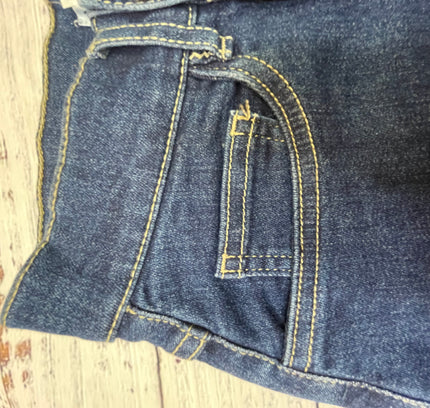 Vintage Button-Up Denim Skirt with Ruffle Hem