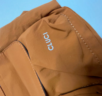 Cluci Cognac Nylon Crossbody Bag - Multi-Pocket Adjustable Strap