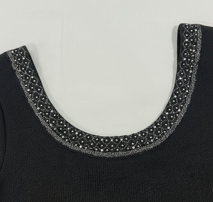 St. John Evening Black Beaded Jacket & Tank Set by Marie Gray - Size 2