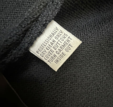 St. John Black Knit Jacket with Gold Collar & Removable Details - Size 2