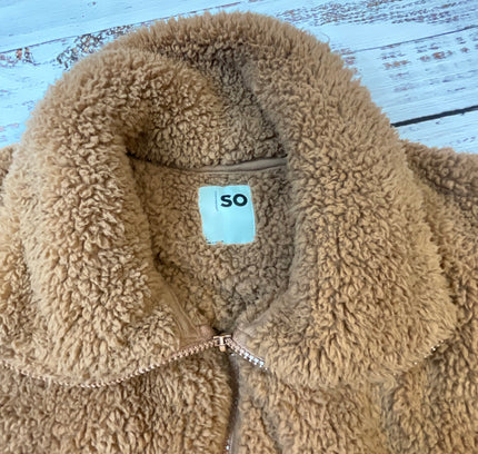 SO Caramel Teddy Sherpa Jacket - Size Large