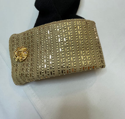 St. John Black Knit Jacket with Gold Collar & Removable Details - Size 2