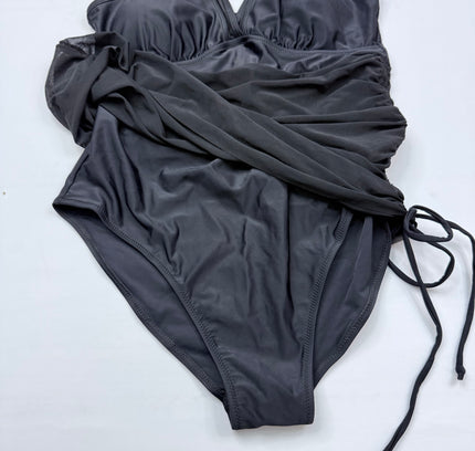 VIRAL NWT Blooming Jelly Tummy Control One-Piece Swimsuit - BLACK SIZE LARGE