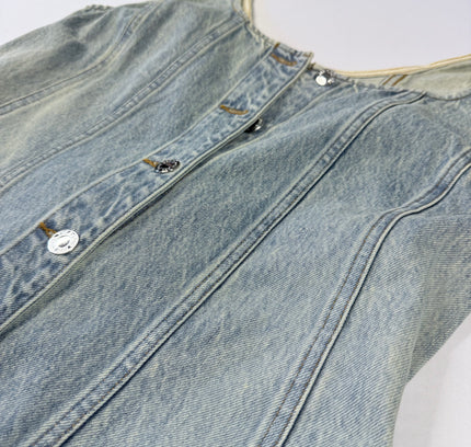 Rag & Bone Light Wash Denim Button Front Dress - Size Small