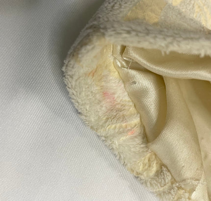 White House Black Market Ivory Faux Fur Coat - Size Small