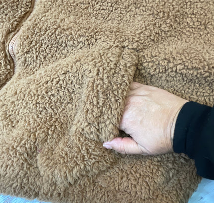 SO Caramel Teddy Sherpa Jacket - Size Large